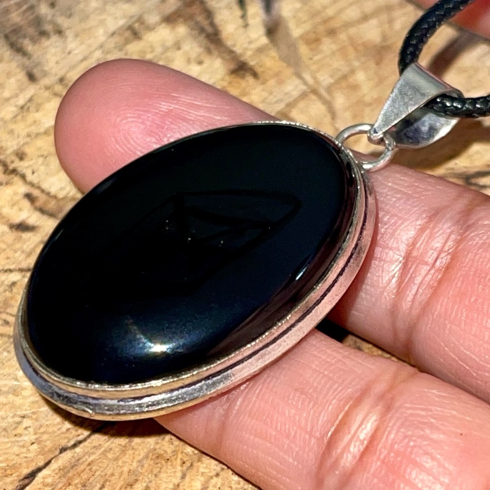 Black Onyx Pendant 1 7/8” - Picture 7 of 13
